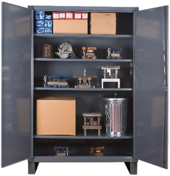 Durham - 4 Shelf Locking Storage Cabinet - Steel, 36" Wide x 20" Deep x 78" High, Gray - Caliber Tooling