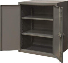 Durham - 2 Shelf Locking Storage Cabinet - Steel, 36" Wide x 20" Deep x 36" High, Gray - Caliber Tooling