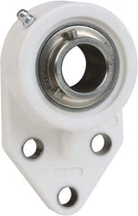 Value Collection - 5/8" ID, 4-1/4" OAL x 1-5/16" OAH 3 Bolt Flange Mounted Bearing - 1,495 Lb Static Cap, 2,877 Lb Dyn Cap, 1-1/2" Btw Mnt Hole Ctrs, 39/64" Base-to-Ctr Ht, Thermoplastic - Caliber Tooling