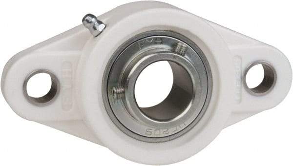 Value Collection - 1-3/16" ID, 5-13/16" OAL x 1-19/32" OAH 2-Bolt Flange Mounted Bearing - 2,540 Lb Static Cap, 4,383 Lb Dyn Cap, 4-39/64" Btw Mnt Hole Ctrs, 45/64" Base-to-Ctr Ht, Thermoplastic - Caliber Tooling