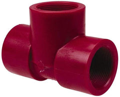 NIBCO - 1" PVDF Plastic Pipe Tee - Schedule 80, FIPT x FIPT x FIPT End Connections - Caliber Tooling