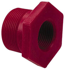 NIBCO - 2 x 1" PVDF Plastic Pipe Flush Threaded Reducer Bushing - Schedule 80, MIPT x FIPT End Connections - Caliber Tooling