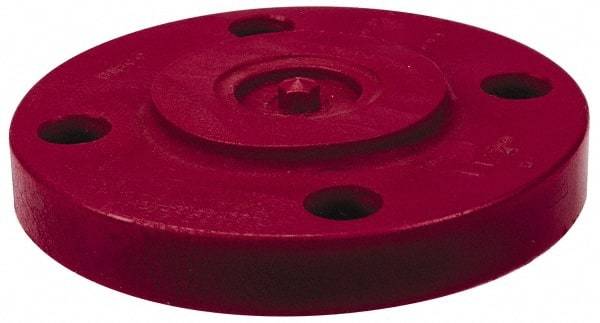 NIBCO - 4" Pipe, 9" OD, PVDF Blind Pipe Flange - Schedule 80, Red - Caliber Tooling