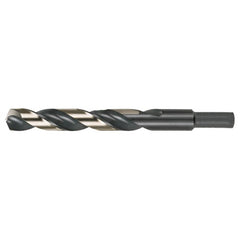 31/64 RHS / RHC HSS 135 Degree Split Point Heavy Duty Jobber Length Drill - Black & Gold - Exact Industrial Supply