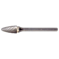 SF-41 Double Cut Solid Carbide Bur-Round Nose Tree Shape - Exact Industrial Supply