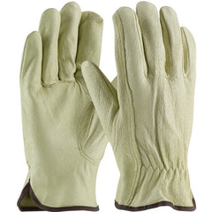 ‎70-360/M Leather Drivers Gloves - Top Grain Pigskin Leather Drivers - Industry Grade - Keystone Thumb - Exact Industrial Supply