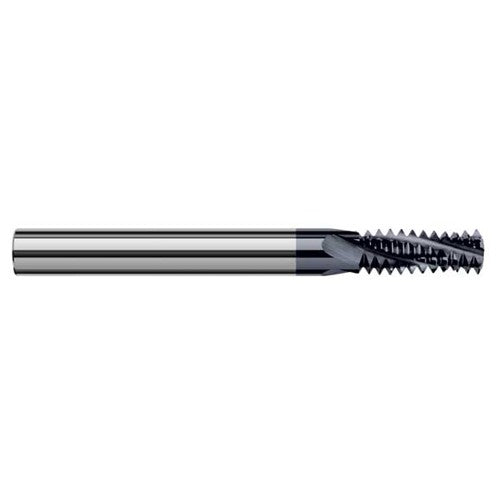 ‎0.6200″ Cutter Diameter × 1.1250″ (1-1/8″) Length of Cut Carbide Multi-Form 1″, 2″-11.5 NPT Thread Milling Cutter, 4 Flutes, AlTiN Coated - Exact Industrial Supply