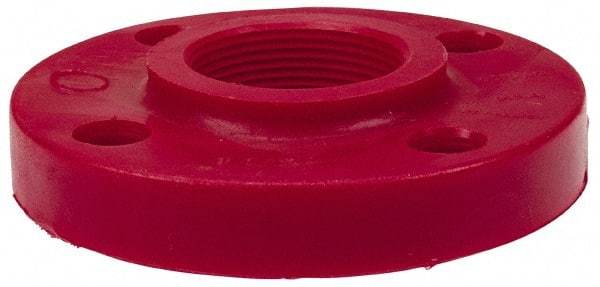 NIBCO - 1/2" Pipe, 3-1/2" OD, PVDF Threaded Pipe Flange - Schedule 80, Red - Caliber Tooling