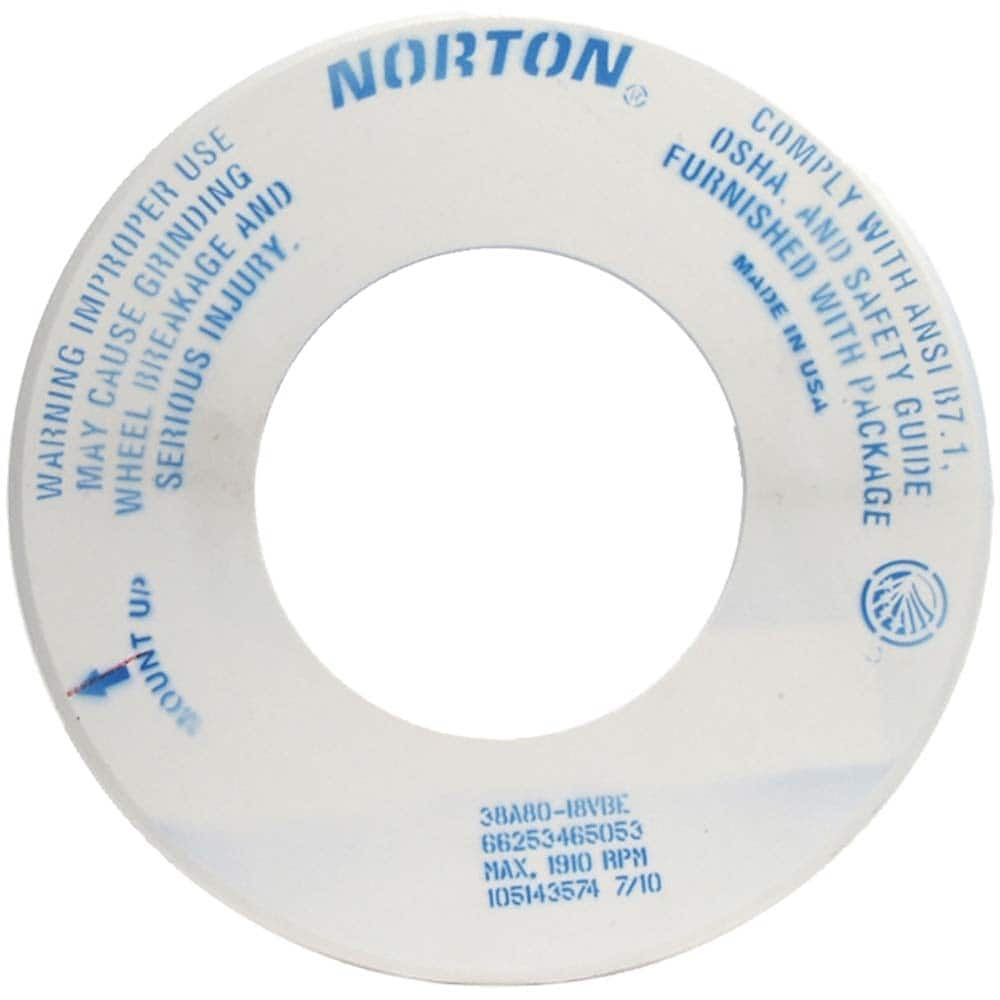 Norton - Tool & Cutter Grinding Wheels Wheel Type: Type 1 Wheel Diameter (Inch): 18 - Caliber Tooling