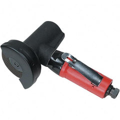 Autobrade Red - 3" Wheel Diam, 20,000 RPM, Pneumatic Cutoff & Cutoff-Grinder Tool - Right Angle Handle, 1/4 NPT Inlet - Caliber Tooling