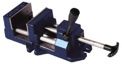 Gibraltar - 4" Jaw Opening Capacity x 1-3/8" Throat Depth, Horizontal Drill Press Vise - 4" Wide Jaw, Stationary Base, Standard Speed, 11-3/16" OAL x 3.719" Overall Height, Cast Iron - Caliber Tooling