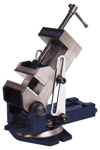 Gibraltar - 4" Jaw Width, 4" Jaw Opening Capacity, Angle Swivel Machine Vise - Manual Operation, 1 Station, 12" Long x 6-1/4" High x 1-1/8" Deep, 1-1/8" Jaw Height - Caliber Tooling