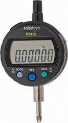 Mitutoyo - 0 to 12.7mm Range, 0.00005" Graduation, Electronic Drop Indicator - Flat Back, Accurate to 0.0001", English & Metric System, LCD Display - Caliber Tooling