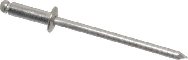 RivetKing - Size 44 Dome Head Stainless Steel Open End Blind Rivet - Stainless Steel Mandrel, 0.188" to 1/4" Grip, 1/4" Head Diam, 0.129" to 0.133" Hole Diam, 0.4" Length Under Head, 1/8" Body Diam - Caliber Tooling