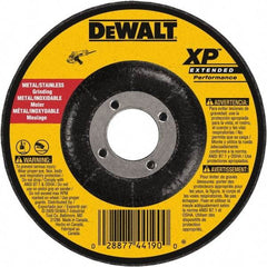 DeWALT - 24 Grit, 9" Wheel Diam, 1/4" Wheel Thickness, 7/8" Arbor Hole, Type 27 Depressed Center Wheel - Zirconia Alumina, Resinoid Bond, 6,600 Max RPM, Compatible with Angle Grinder - Caliber Tooling