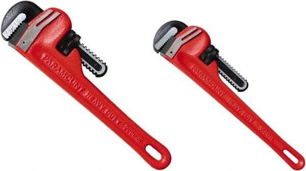 Paramount - 2 Piece, 0" to 1" & 0" to 2", Straight Pipe Wrench Set - Inch Measurement Standard - Caliber Tooling