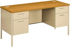 Hon - 60" Long x 29-1/2" High x 24" Deep, 4 Drawer Kneespace Credenza - Harvest/Putty (Color), Laminate Top - Caliber Tooling