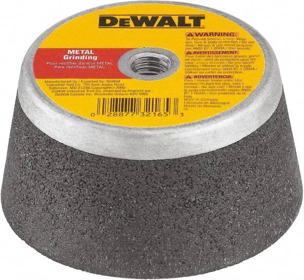 DeWALT - 5" Diam x 2" Thick, 16 Grit Surface Grinding Wheel - Aluminum Oxide/Silicon Carbide Blend, Type 11, Coarse Grade, 7,000 Max RPM, Resinoid Bond, One-Side Recess - Caliber Tooling