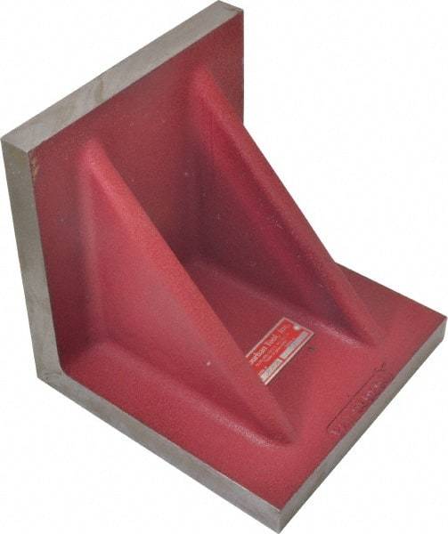 Suburban Tool - 8" Wide x 8" Deep x 8" High Cast Iron Machined Angle Plate - Standard Plate, Flat Surface, Double Web, 7/8" Thick, Single Plate - Caliber Tooling