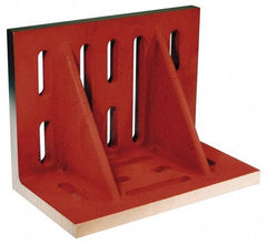 Suburban Tool - 20" Wide x 12" Deep x 16" High Cast Iron Machined Angle Plate - Slotted Plate, Through-Slots on Surface, Double Web, 1-1/8" Thick, Single Plate - Caliber Tooling