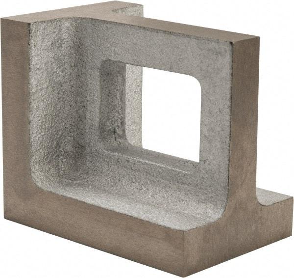 Interstate - 1 Hole, 6" High x 4" Wide x 5" Deep, Right Angle Iron - Semi-Steel, Machined, Parallel to within 0.003" per 6", Square to within 0.004" per 6" - Caliber Tooling