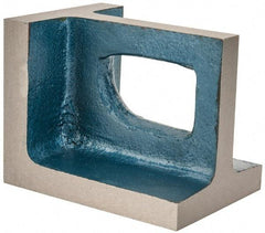 Interstate - 1 Hole, 5" High x 3-3/4" Wide x 4" Deep, Right Angle Iron - Semi-Steel, Precision Ground, Parallel & Square to within 0.0018" per 6" - Caliber Tooling