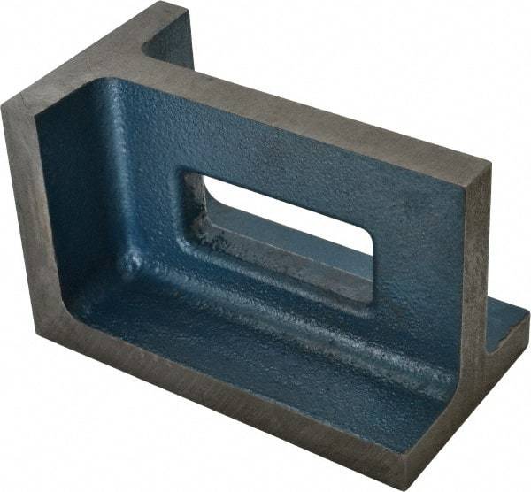 Interstate - 1 Hole, 8" High x 4-1/2" Wide x 5" Deep, Right Angle Iron - Semi-Steel, Precision Ground, Parallel & Square to within 0.0018" per 6" - Caliber Tooling