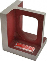 Suburban Tool - 1 Hole, 6" High x 4-1/2" Wide x 5" Deep, Right Angle Iron - Cast Iron, Machined, 7/8" Thick, Parallel & Square to within 0.002" per 6" - Caliber Tooling