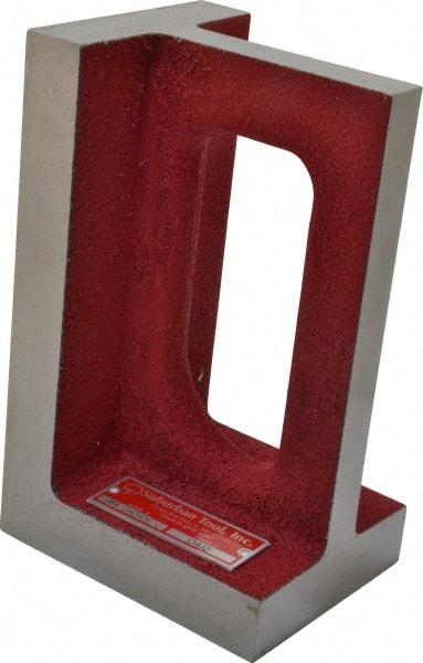 Suburban Tool - 1 Hole, 8" High x 4" Wide x 5" Deep, Right Angle Iron - Cast Iron, Precision Ground, 1" Thick, Parallel to within 0.00025" per 6", Square to within 0.0005" per 6" - Caliber Tooling