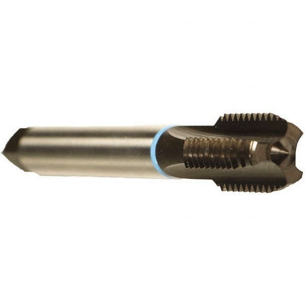 Emuge - 5/8-11 UNC 2BX 3 Flute Nitride Finish Cobalt Straight Flute Machine Tap - Modified Bottoming, Right Hand Thread, 3-13/16" OAL, 1.063" Thread Length, Oversize - Exact Industrial Supply