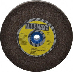 Tru-Maxx - 46 Grit Aluminum Oxide Bench & Pedestal Grinding Wheel - 6" Diam x 1" Hole x 3/4" Thick, 5410 Max RPM, O Hardness, Coarse Grade , Vitrified Bond - Caliber Tooling