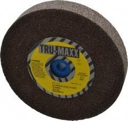 Tru-Maxx - 46 Grit Aluminum Oxide Bench & Pedestal Grinding Wheel - 6" Diam x 1" Hole x 1" Thick, 5410 Max RPM, O Hardness, Coarse Grade , Vitrified Bond - Caliber Tooling