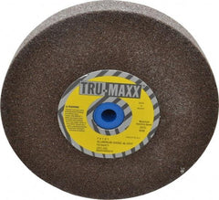 Tru-Maxx - 46 Grit Aluminum Oxide Bench & Pedestal Grinding Wheel - 7" Diam x 1" Hole x 1" Thick, 3600 Max RPM, O Hardness, Coarse Grade , Vitrified Bond - Caliber Tooling