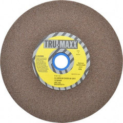 Tru-Maxx - 60 Grit Aluminum Oxide Bench & Pedestal Grinding Wheel - 7" Diam x 1" Hole x 1" Thick, 3600 Max RPM, O Hardness, Medium Grade , Vitrified Bond - Caliber Tooling