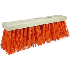 16″ Street Broom, 5-1/4″ Trim Length, Orange Polypropylene Fill - Caliber Tooling