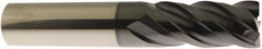 Accupro - 1", 4 Flute, Single End, Solid Carbide, 0.06" Corner Radius End Mill - 4" OAL, 40° Helix, Right Hand Flute, 1-3/4" LOC, Right Hand Cut - Caliber Tooling