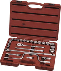 Paramount - 26 Piece 1/2" Drive Chrome Vanadium Finish Socket Set - 12 Points, 3/8" to 1-1/4" Range, Inch Measurement Standard - Caliber Tooling