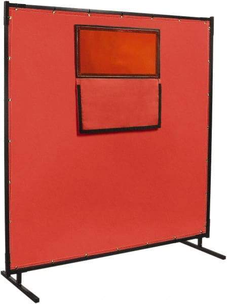 Steiner - 8 Ft. Wide x 6 Ft. High x 1 Inch Thick, Fiberglass Welding Welding Screen Kit - Red - Caliber Tooling