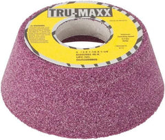 Tru-Maxx - 4" Diam x 1-1/4" Hole x 1-1/2" Thick, K Hardness, 46 Grit Surface Grinding Wheel - Aluminum Oxide, Type 11, Coarse Grade, Vitrified Bond, No Recess - Caliber Tooling