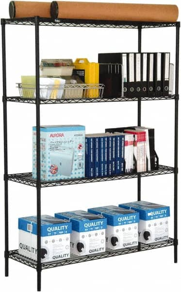 Value Collection - 4 Shelf Wire Shelving Unit - 24" Wide x 24" Deep x 74" High, - Caliber Tooling