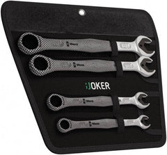 Wera - 4 Piece, 10mm to 19mm, 12 Point Combination Wrench Set - Metric Measurement Standard, Satin Finish, Comes in Cordura Nylon Roll - Caliber Tooling