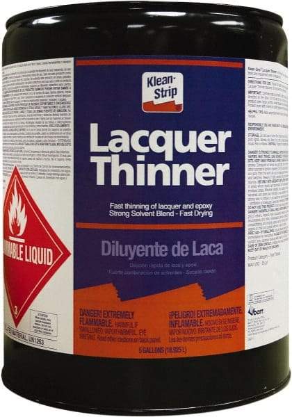 Klean-Strip - 5 Gal Lacquer Thinner SCAQMD - 24 gL VOC Content, Comes in Metal Can - Caliber Tooling