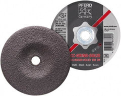 PFERD - 46 Grit, 5" Wheel Diam, 7/8" Arbor Hole, Type 27 Depressed Center Wheel - Aluminum Oxide - Caliber Tooling