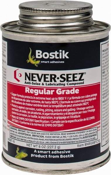 Bostik - 8 oz Can Extreme Pressure Anti-Seize Lubricant - Copper, -297 to 1,800°F, Silver Gray, Water Resistant - Caliber Tooling