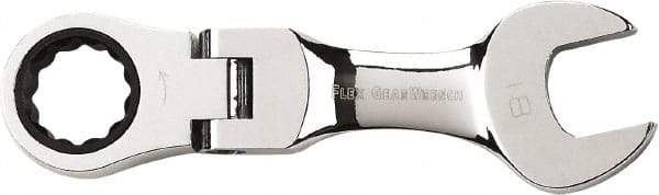 GearWrench - 18mm 12 Point Flexhead Combination Wrench - Chrome Vanadium Steel, Full Polish Finish - Caliber Tooling