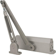 Falcon - 48" Door Width, 9-3/4" Closer Body Length, Light-Medium-Duty Door Closer to Hold Open Manual Damper - Aluminum Finish - Caliber Tooling