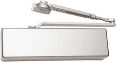 Falcon - 54" Door Width, 13-5/8" Closer Body Length, Heavy-Duty Door Closer to Full Cover to Hold Open Manual Damper - Aluminum Finish - Caliber Tooling