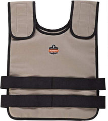 Ergodyne - Size S/M, Khaki Cooling Vest - 32 to 40" Chest, Zipper Front, Cotton - Caliber Tooling