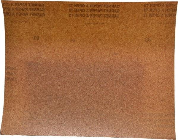 Norton - 80 Grit, Garnet Sanding Sheet - 11" Long x 9" Wide, Medium Grade, A Weighted Paper Backing - Caliber Tooling