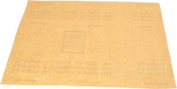 Norton - 180 Grit, Garnet Sanding Sheet - 11" Long x 9" Wide, Very Fine Grade, A Weighted Paper Backing - Caliber Tooling